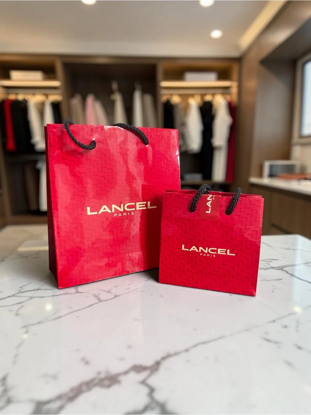 LANCEL Red Branded Tote Bag – Luxury Gift Tote